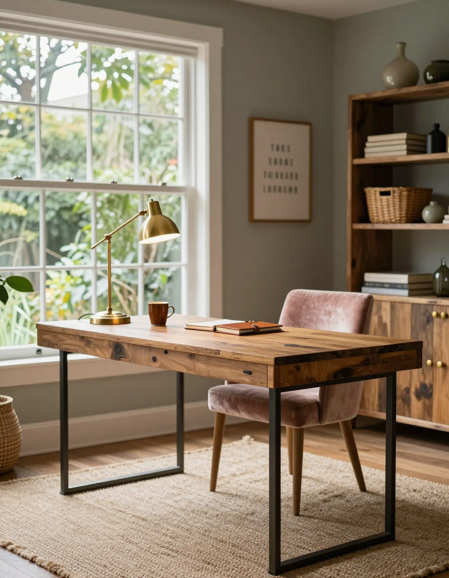 Bohemian Bohemian Home Office Natural Light design