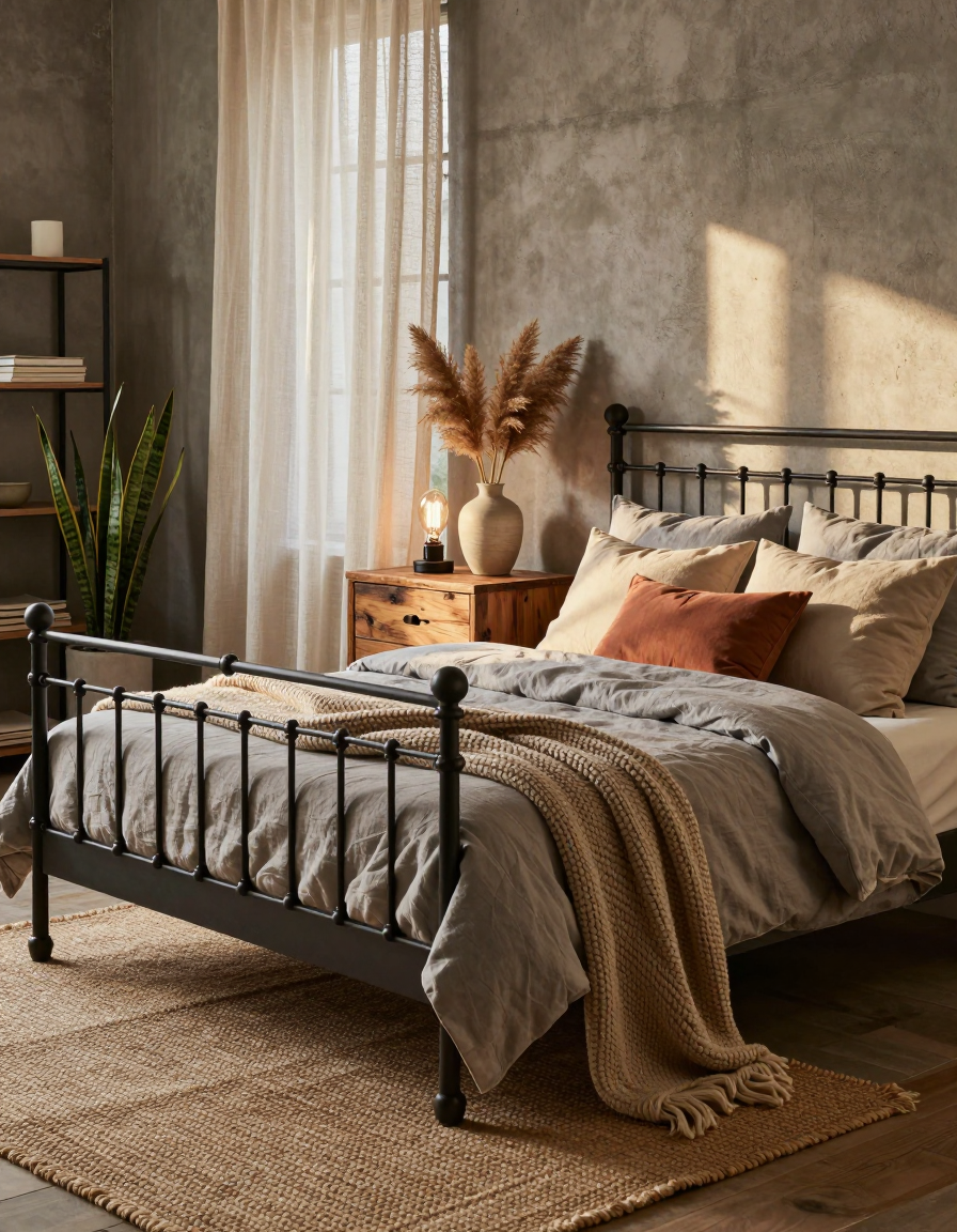 Industrial Industrial Bedroom Decor Essentials design