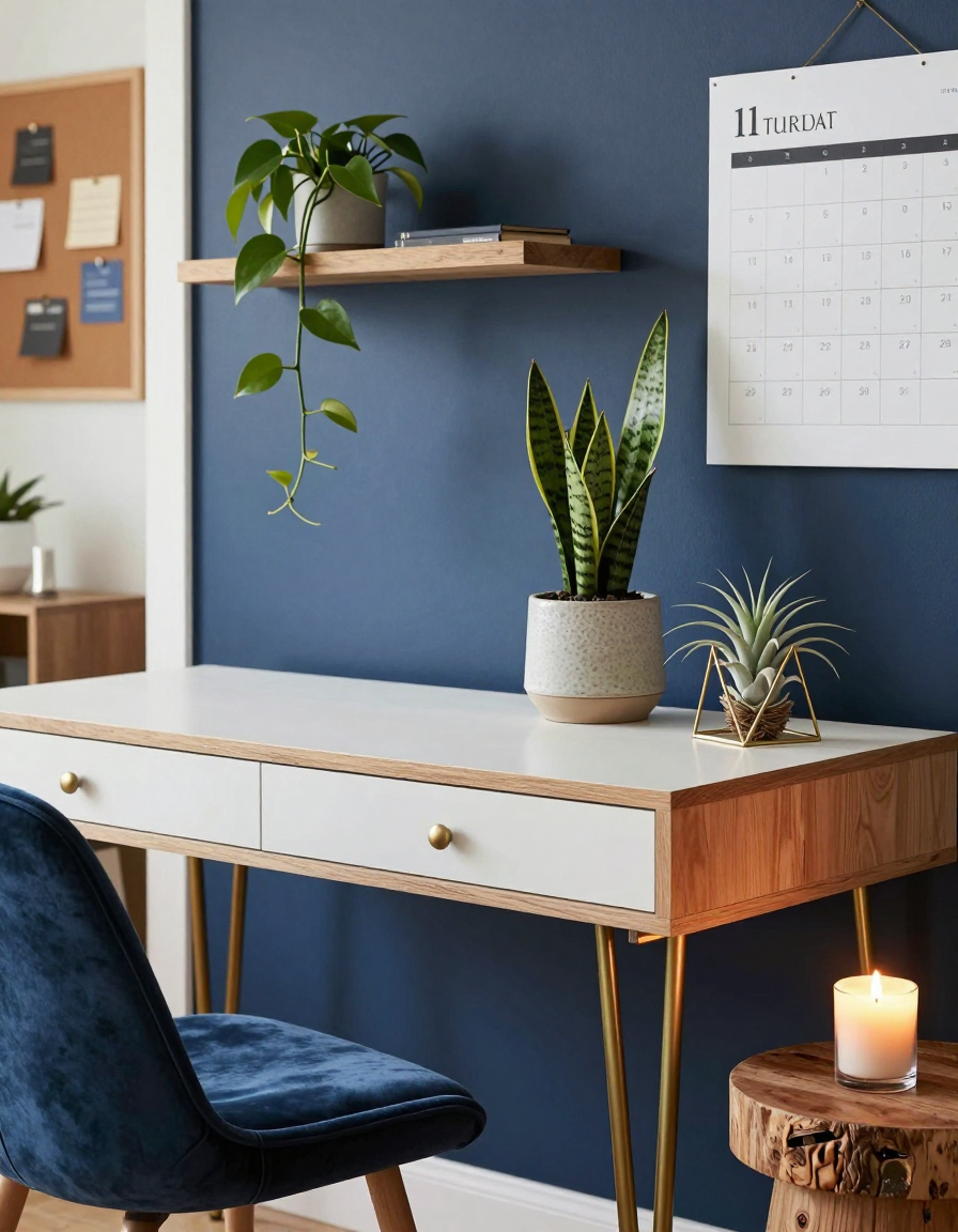 Coastal Coastal Home Office Plant Choices design