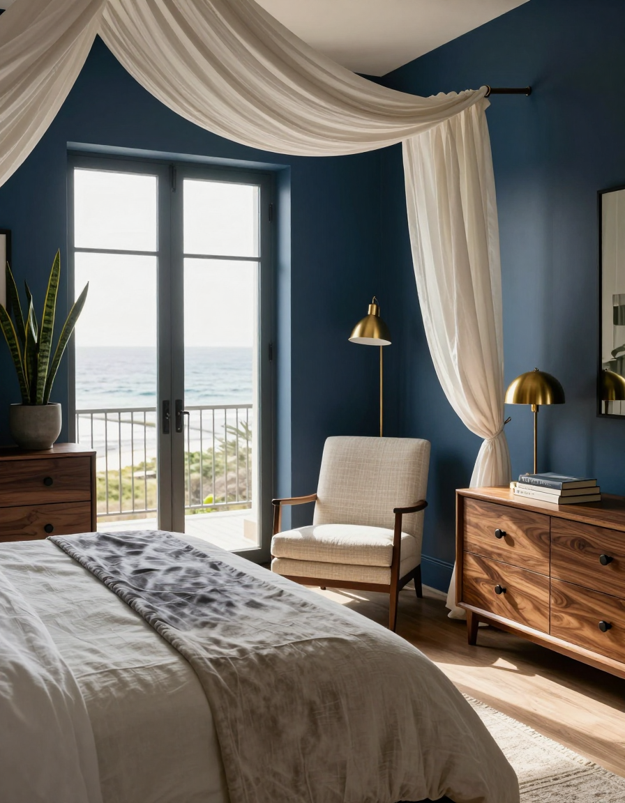 Coastal Coastal Bedroom Canopy Design design