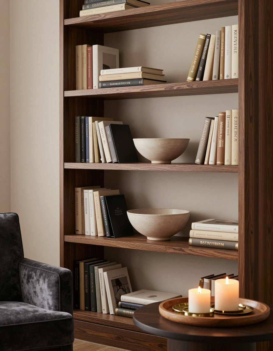 Farmhouse Farmhouse Living Room Bookshelf Styling design