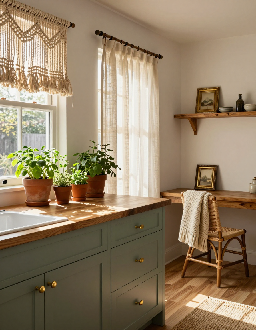 Bohemian Bohemian Kitchen Window Treatments design