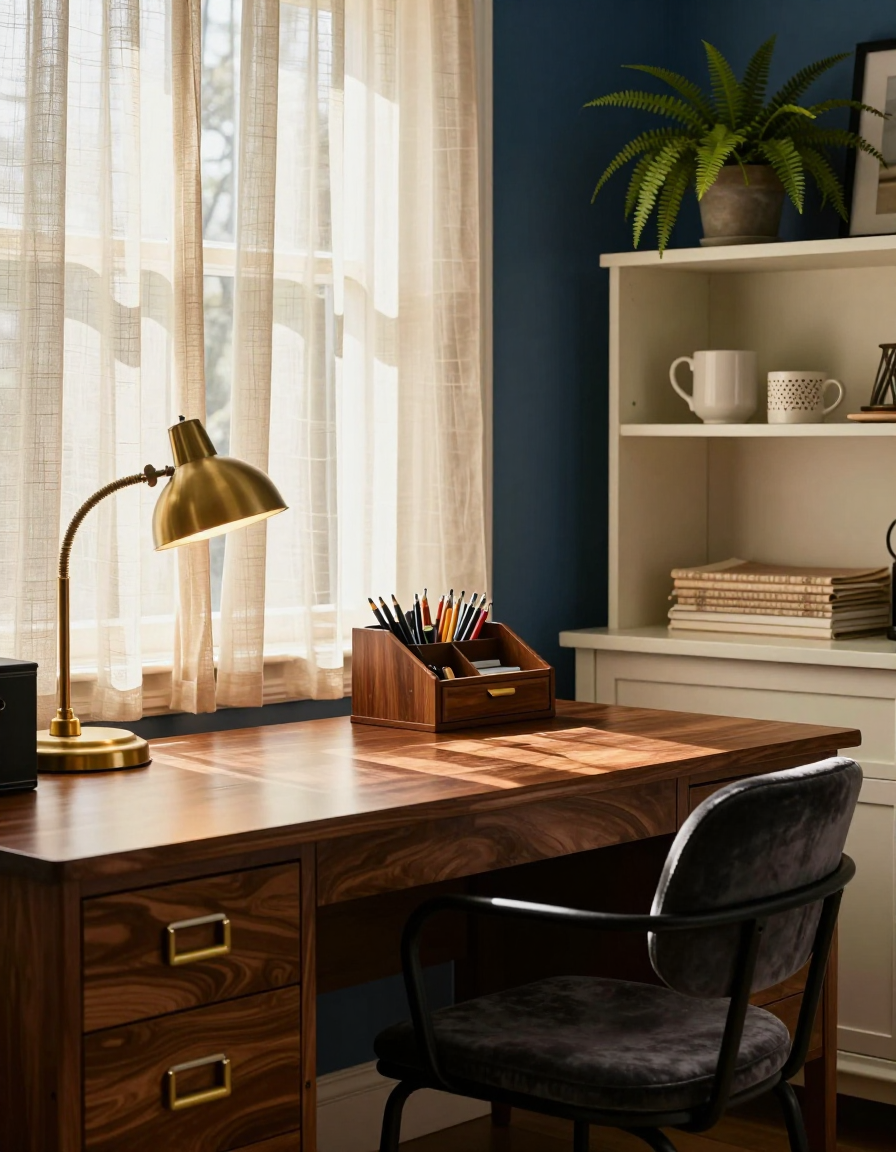 Farmhouse Farmhouse Home Office Desk Setup design