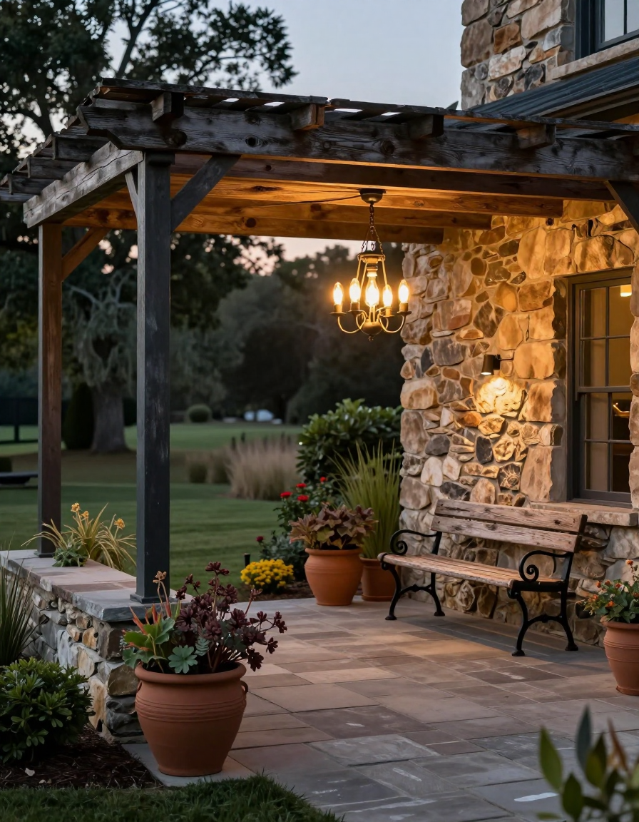 Farmhouse Farmhouse Outdoor Landscape Lighting design