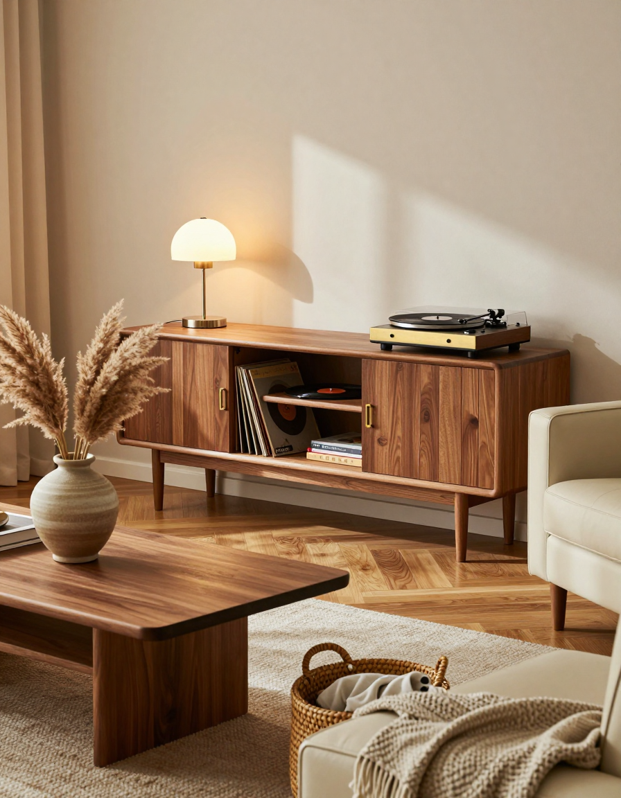 Mid-Century Mid-Century Living Room Media Storage design