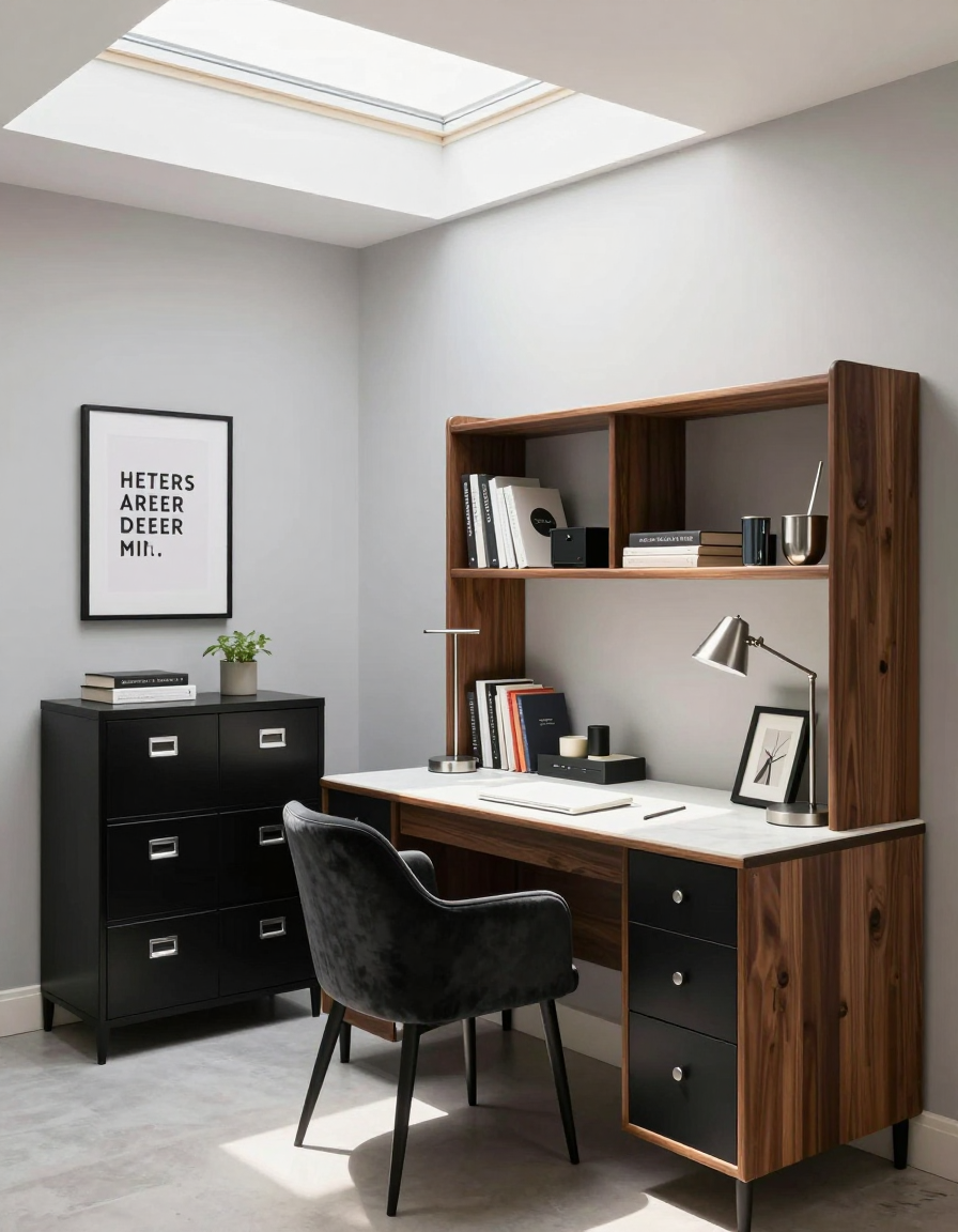 Mid-Century Mid-Century Home Office Storage Solutions design