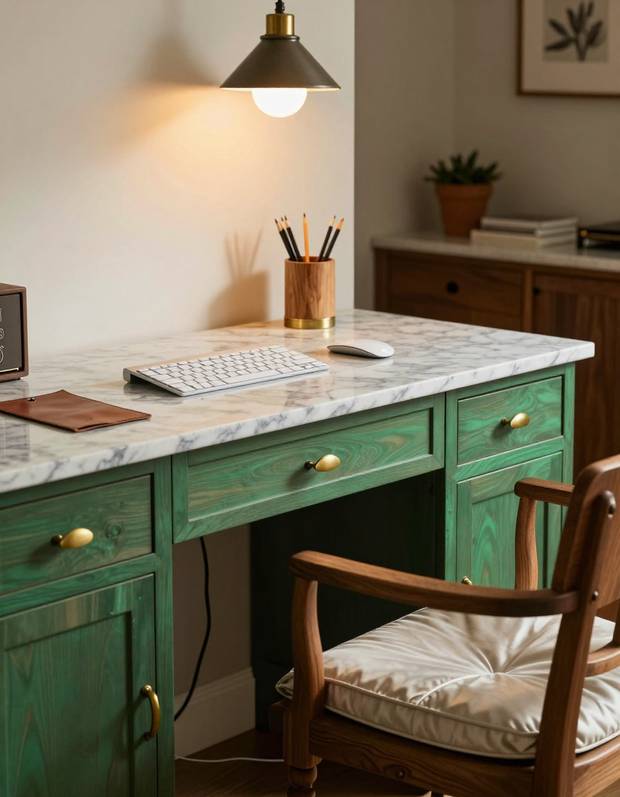 Farmhouse Farmhouse Home Office Desk Setup design