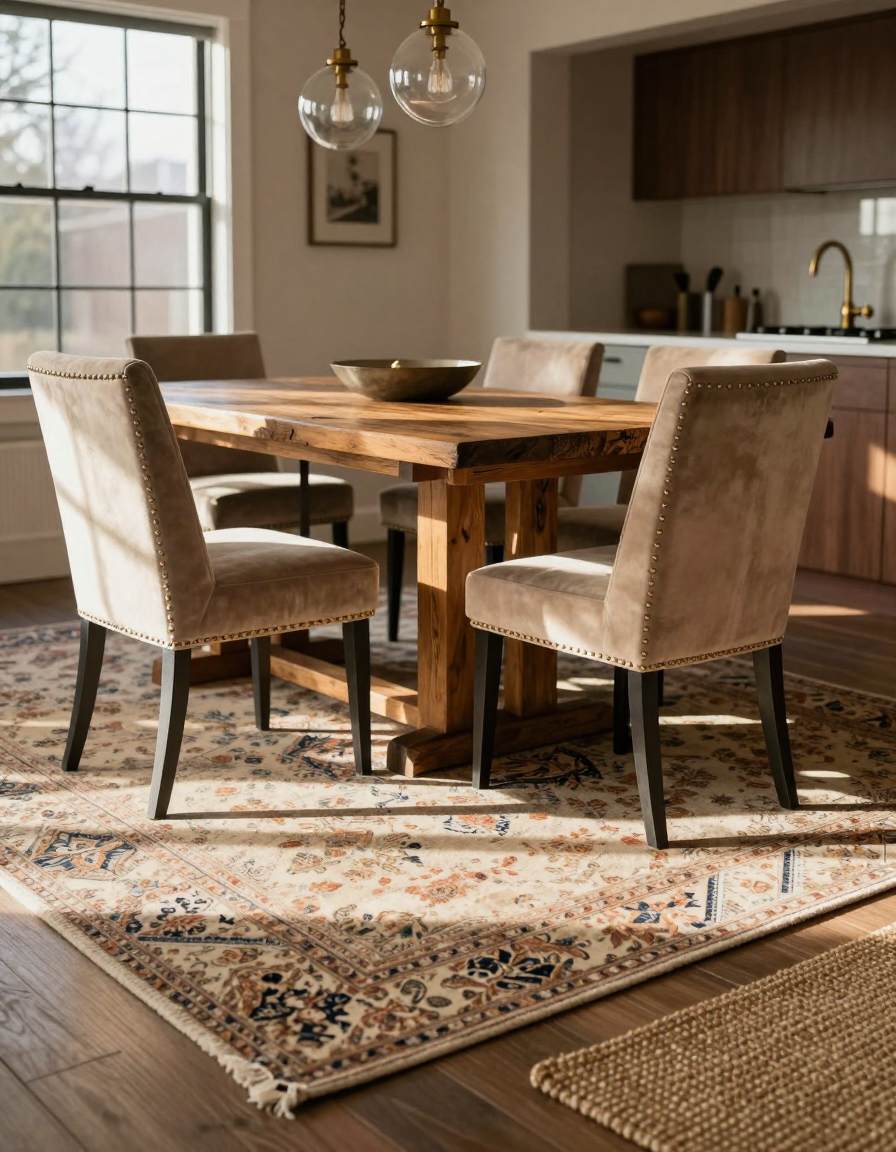 Rustic Rustic Dining Room Rug Selection design