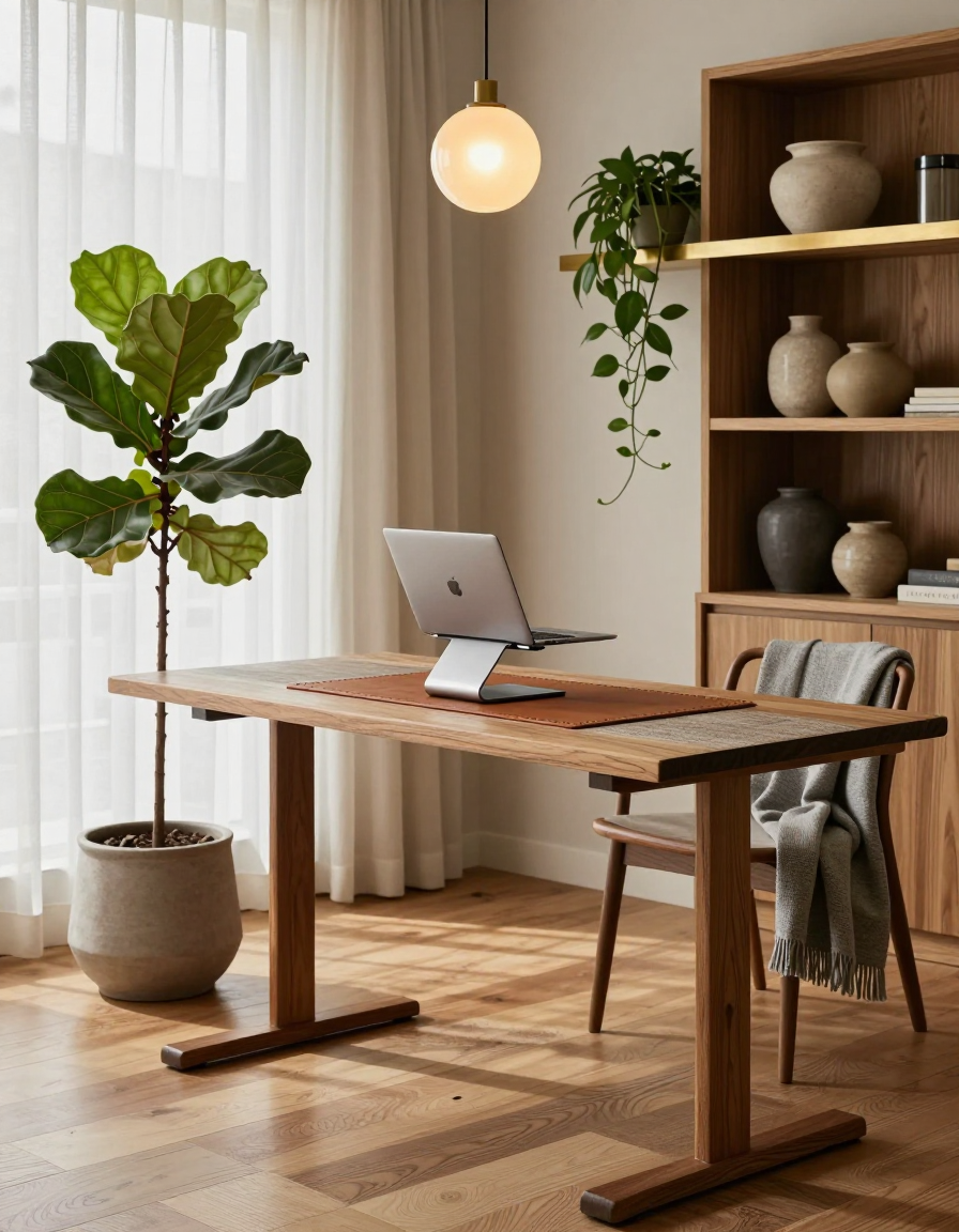 Coastal Coastal Home Office Plant Choices design