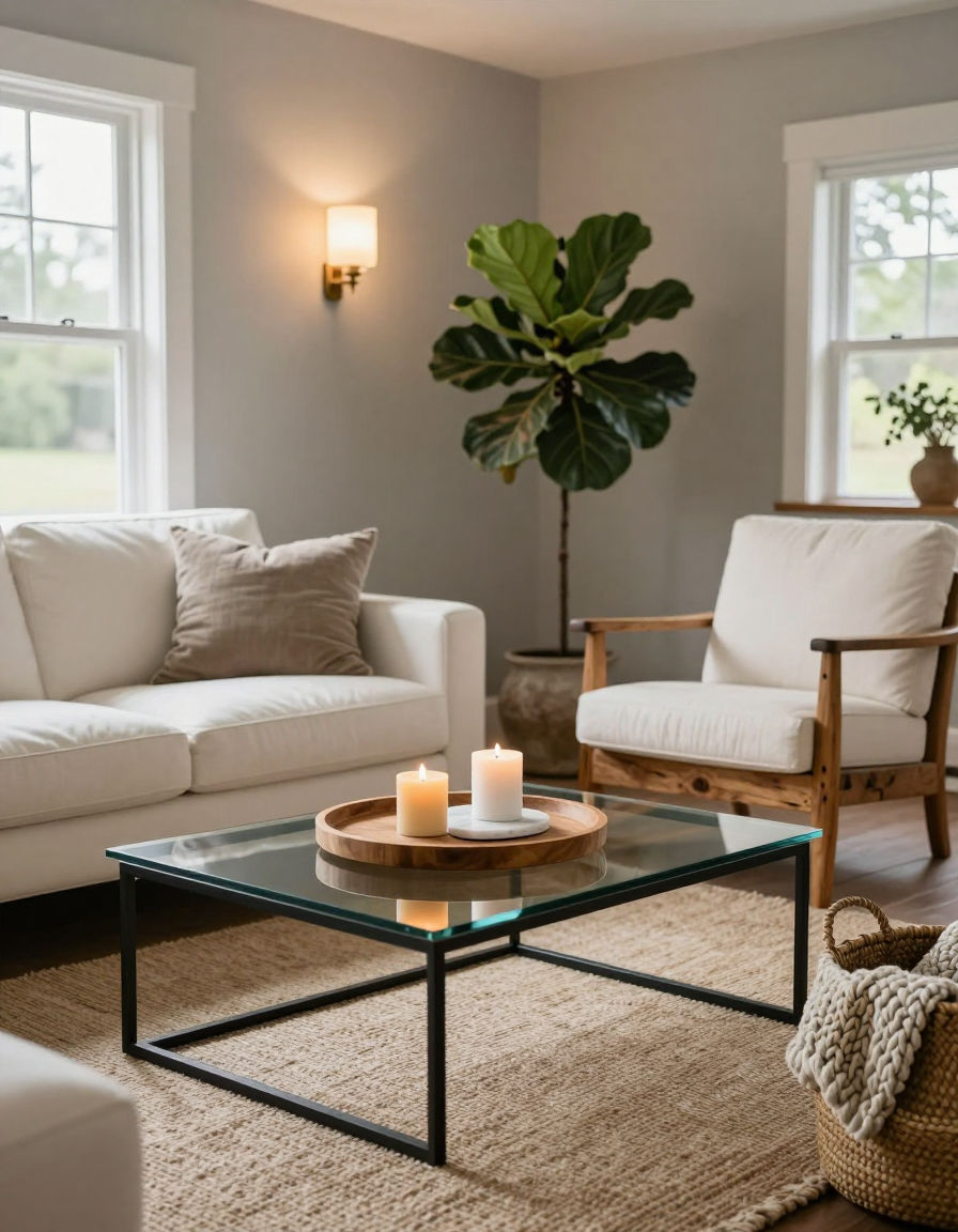 Farmhouse Farmhouse Living Room Furniture Layout design