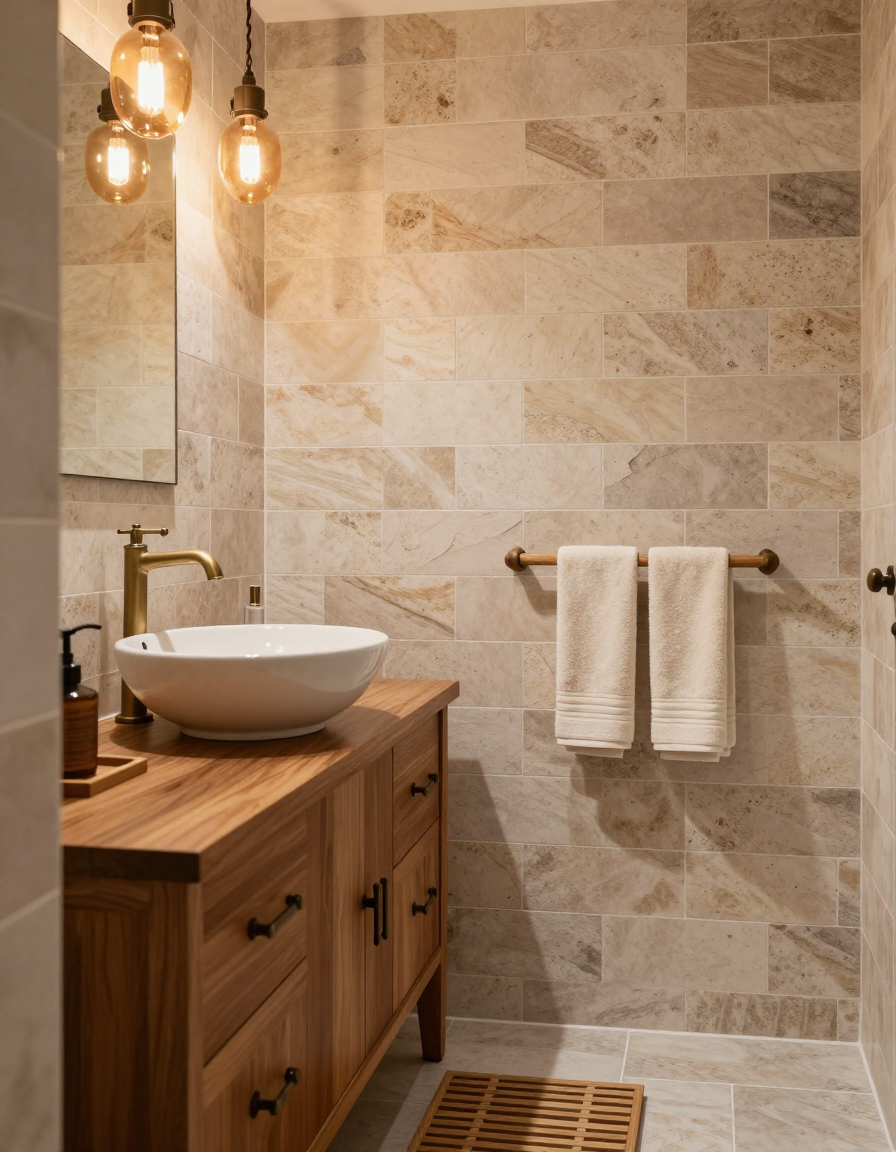 Rustic Rustic Bathroom Tile Trends design