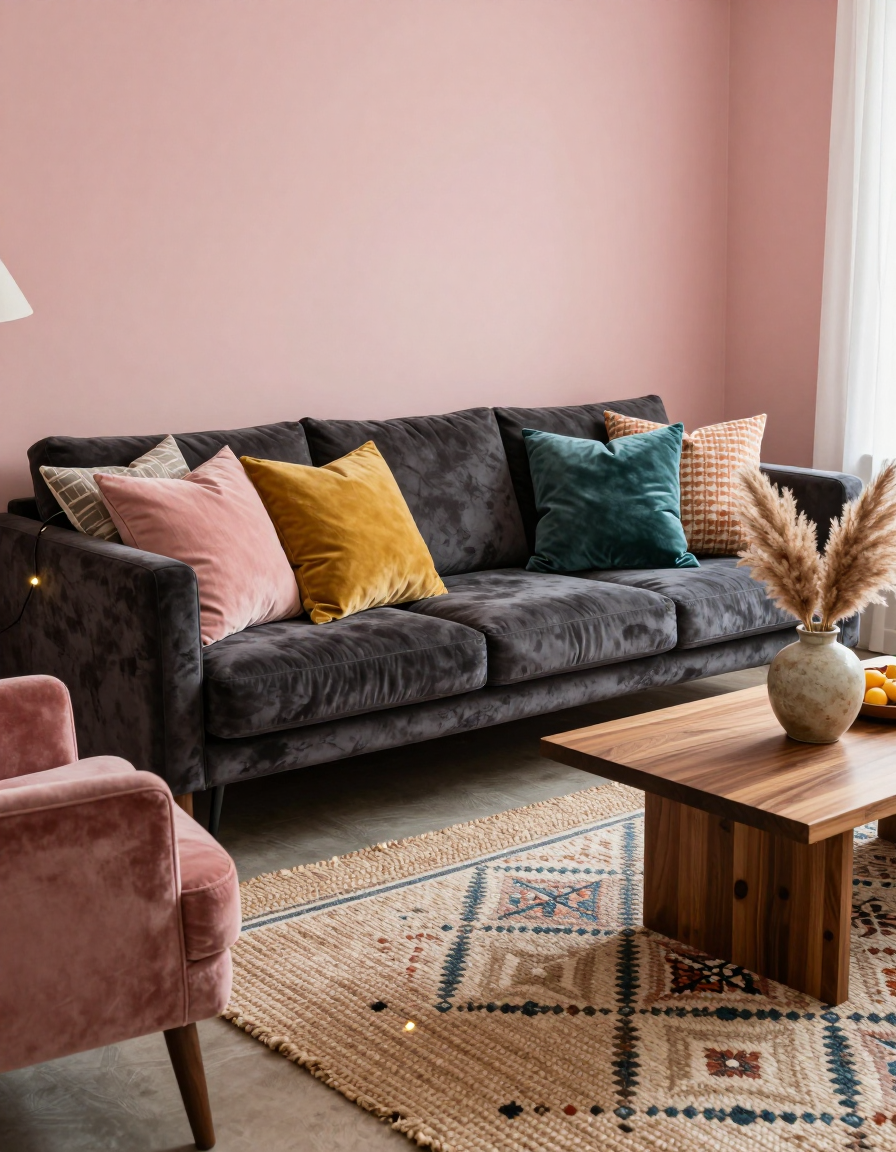 Mid-Century Mid-Century Living Room Pillow Combinations design