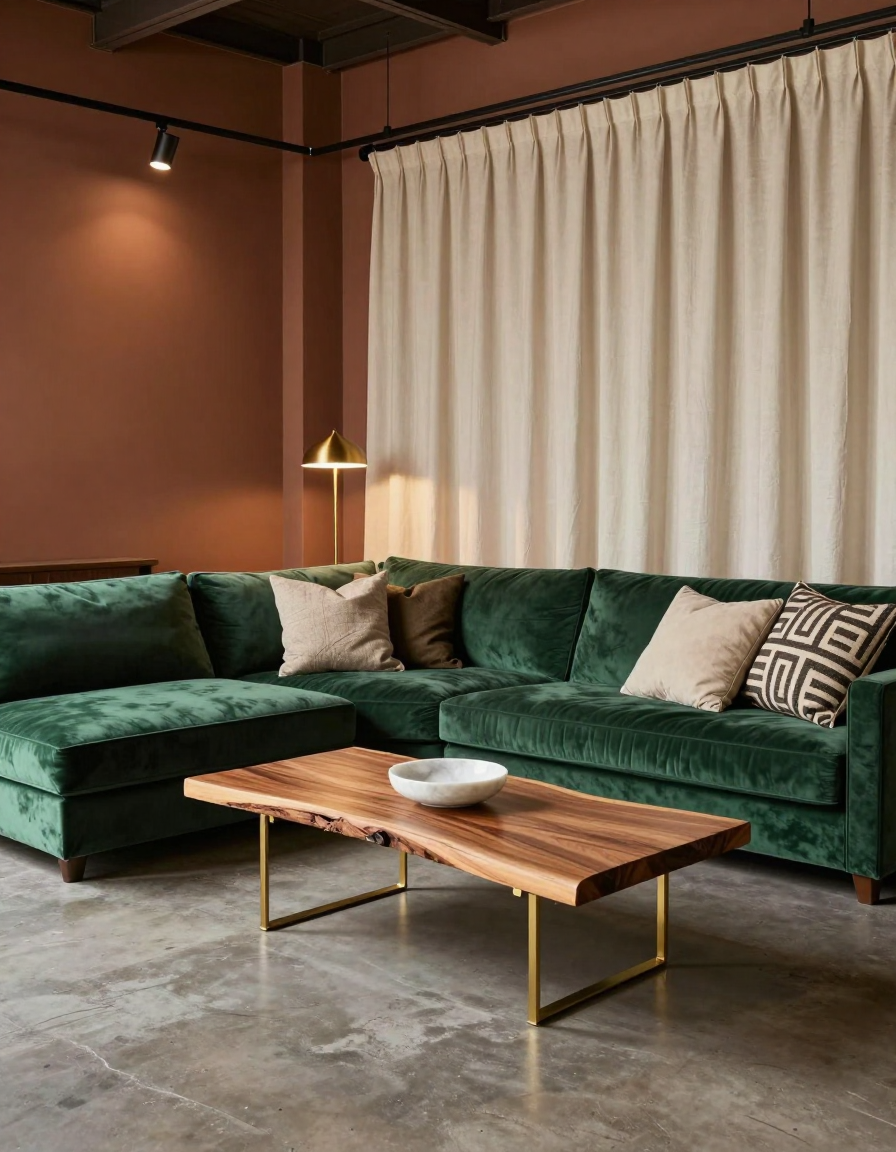 Industrial Industrial Living Room Sectional Layout design