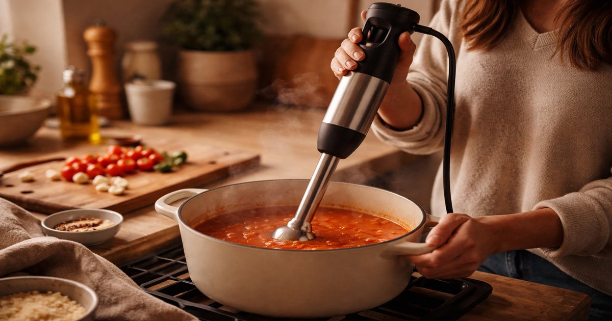 vitamix immersion blender in use