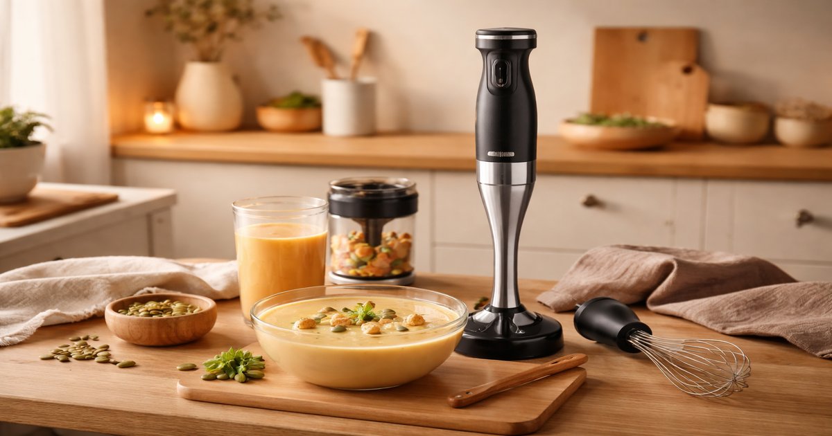 vitamix hand blender in use
