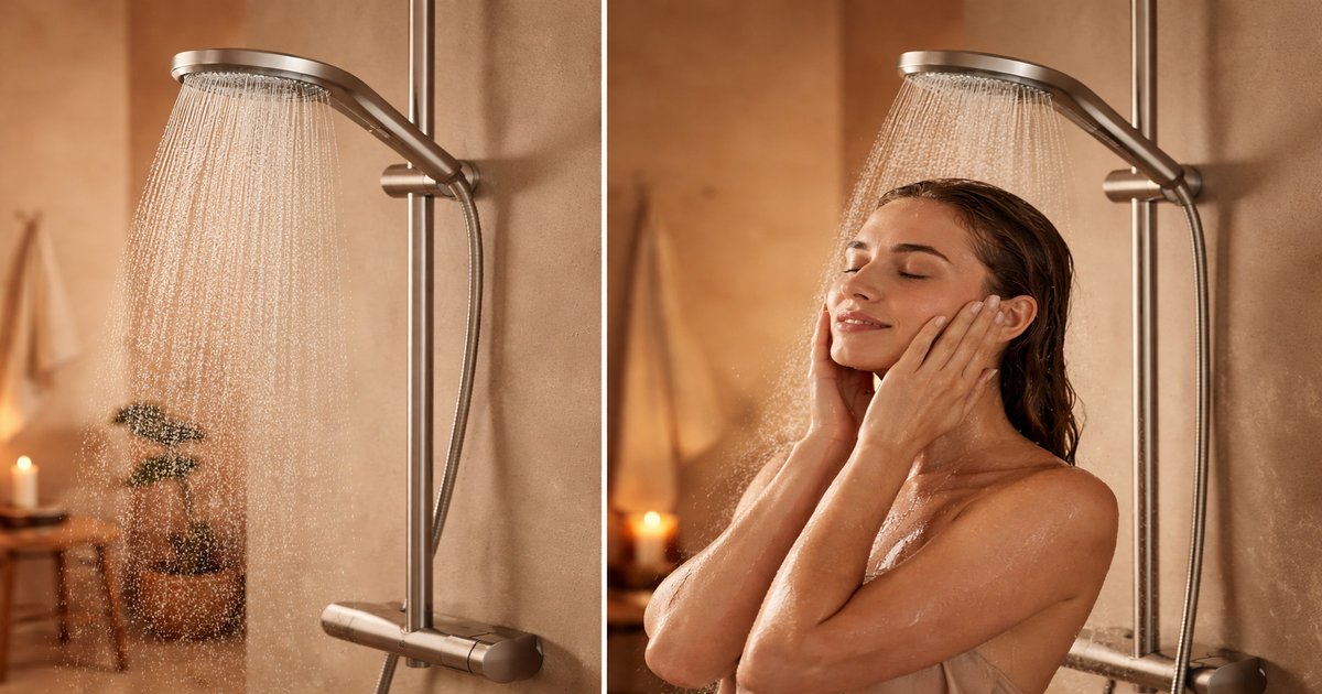hansgrohe powderrain in use