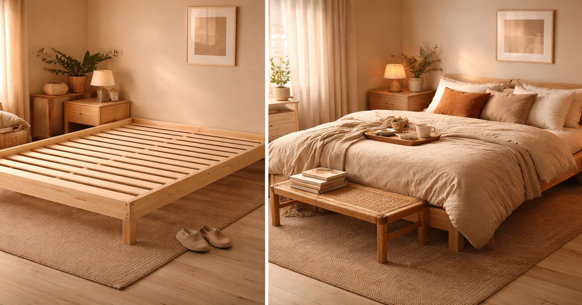 ikea bed base in use